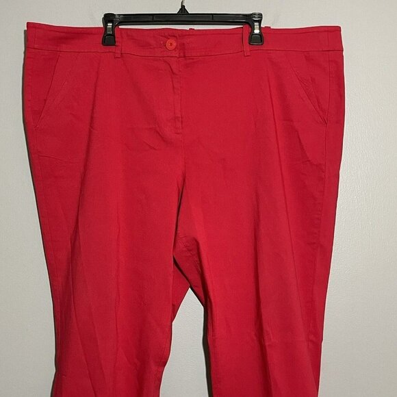 Lane Bryant Skinny Pants Dress Chino Women Plus Size 26 Red Workwear Stretch - Picture 3 of 8